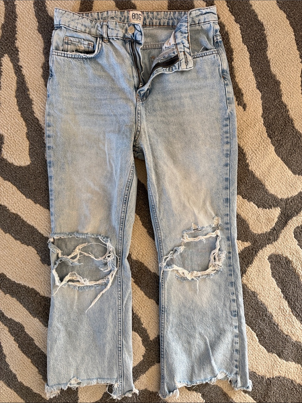 BDG Light Blue Ripped Cropped Ankle Jeans
